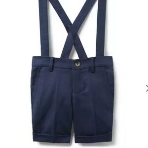 Janie & Jack Linen Suspender Shorts